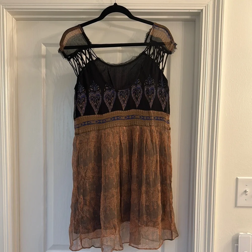 Free People Bohemian Black and Brown Dress - Picture 3 of 3